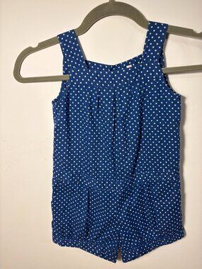 Bonpoint navy and white polka dot romper size 6
